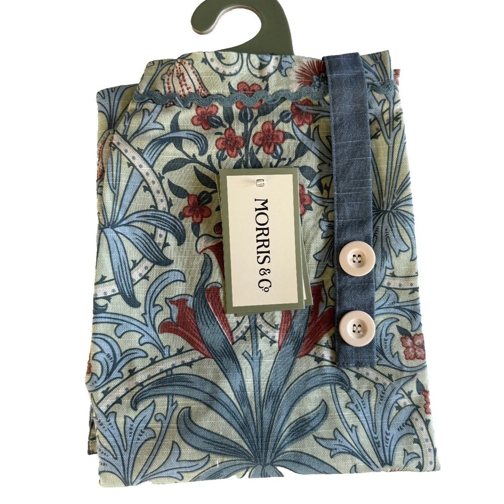 William Morris Woodland Weeds Kitchen Bib Apron Cotton Multicolor Rickrack Trim